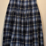 Pendleton - 100% Virgin Wool Shades of Blue Plaid Full Pleated Midi Skirt Size 10 Photo 0