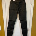 INC  women's size 0 curvy fit high rise skinny deep black coated novelty denim Photo 3