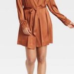 Stars Above Rust Copper Satin Short Robe Photo 0