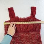 Vtg Y2K 90s Venezia L Large Babydoll Top Red Lace Sleeveless Coquette Whimsy Photo 5