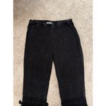 Chatoyant  Black Mineral Wash Bottom Knee Tassel Bell Bottom Pants , M Photo 3