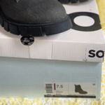 SO  Black Combat Moto women Boots with Rugged Sole size 7.5 Black Photo 1