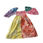 Farm Rio women's medium Colorful Floral Long Sleeve Dress linen smocked Photo 2