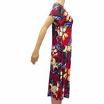 Lascana Venus Red Floral Tropical Short Sleeve V Neck Dress Womens Large Photo 5