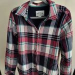 Orvis  Women's Red Fleeced Lined Flannel Plaid Shirt Large Photo 0