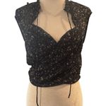 Free People Ma Cherie Black Floral Blouse in Size Small Photo 1