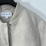 Marc New York Marc‎ New York Jeans Jacket Women Medium Crop Cream Moto Faux Leather Snap Crew Photo 6