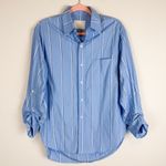 Citizens of Humanity Kayla Shirt in Canyon Stripe Blue Oversized Button Up Small Photo 5