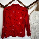 Chico's Vintage  Linen Oriental Pattern Button Down Top Photo 1