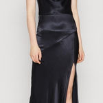 Bec & Bridge Kaia Cowl Maxi Dress Gown Bias-Cut Slit Black Size 2 NWT Photo 0