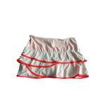 LUCKY IN LOVE White Neon Orange Tiered Ruffle Pickleball Tennis Skort SZ M 8/10 Size M Photo 1