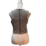 Forever 21 Black & White Checkered Cropped Zip Back Stretchy Lined Tank Top M Photo 2