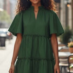 Sea New York Green Flutter Dress Size 4 Photo 1