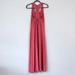 Anthropologie Maeve x Melanie Lace Up Racerback Knit Maxi Dress in Coral Small Photo 2
