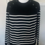 ZARA  Black And White Nautical Ribbed Knit Sweater Photo 0