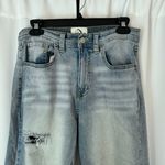 Jordache High Waisted Distressed Ripped Hem Crop Flared Wide Leg Jeans Size 28 Photo 3