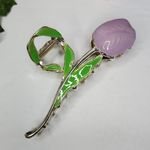 Metal Pink / Lilac Tulip Flower Hair Claw Clip Photo 1