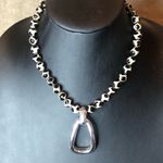 SIMON SEBBAG Tortoise Shell Agate Necklace with Sterling Silver Modern Pendant Black Photo 4