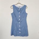 Rihoas Blue Boat Neck Cotton Plaid Mini Dress Size XS Photo 5