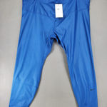 Nike  One Womens Size 3X Blue Faux Leather 7/8 Training‎ Leggings (DH3187-476) Photo 0