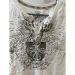Guess Y2K White T Shirt SLEEVELESS Grunge METALLIC Graphic BABY Tee Tank Top M Photo 1