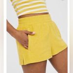 Aerie Offline by Terry Cloth Shorts Bright Yellow Pockets Size XS Photo 1