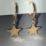 Gold Tone Dainty Dangling Star Boho Pierced Earrings Photo 0