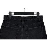 ZARA  The High Rise Cotton Distressed Cut Off Shorts Button Fly Denim 6 Black Photo 7