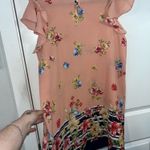 DVDN Floral Print Short Butterfly Cape Sleeve Knee Length Striped Dress Size XL Photo 5
