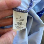 J.Crew Blue and White Graphic Fitted Tank rash guard. Size Small Photo 3