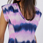 Free People NWOT Movement True North Printed Tee Navy/Pink Gradient Women Small Photo 0