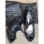 White House | Black Market  Peep toe suede leather Arianna bow heels size 6.5 Photo 4