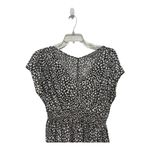 Daisy Fuentes  Black White VNeck Short Sleeve Dress Size Large Spackle Print Photo 1