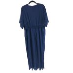 Bloomchic  Womens Jumpsuit Eyelet Laser Cut V Neck Elastic Waist Navy Blue 18-20 Photo 1