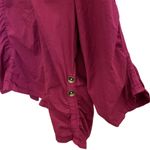 XCVI π· Lightweight Ruched Cotton Utility/Safari Jacket/Blazer Burgundy 3X Photo 4