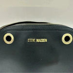 Steve Madden Crossbody Bag Purse Faux Leather Black Gold Two Grommets Accent Photo 7