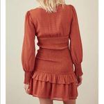 Storia NEW!  Cinch orange long sleeve ruffle bodycon mini dress size Medium Photo 1