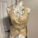 Rocawear Linen Shimmer Shiny Button Vest Vintage y2k Bustier Collar Top Blouse metallic chain Photo 0