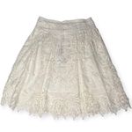 Elie Tahari new š¤ Nicolette Eyelet Lace Fringe A Line Knee Skirt š¤ Off White š¤ 6 Photo 9