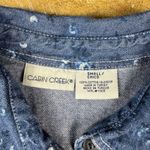 Cabin creek Vintage Women’s Denim Floral Button Up Blue Ruffle Cottagecore S Photo 4