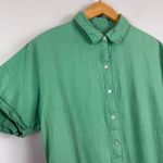 C&C California  100% Linen Shirt Dress Women's M Green Button Front Lightweight Photo 2