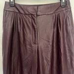 EXPRESS Faux Leather Y2K Straight Womens Pants Sz 4 Burgundy Mob Wife edgy Vegan Photo 1