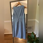 Bahari Light Blue Jacquard Trench Coat with Sheath Dress Size 14 Size M Photo 2