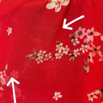 NICHOLAS Red Floral Silk Midi Dress Short Sleeves XS Photo 9