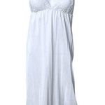 Taryn Rose 1970s Taryn Alexander med long white nightie delicate lace V-neckline Photo 0