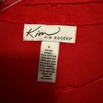 kim rogers  large Vibrant Red Cardigan Sweater textured front thin lightweight Photo 4