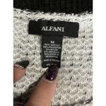 Alfani White/Black Open Knit Lace Glitter Sweater Long Sleeve Size Medium Photo 5
