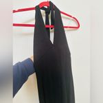 See You Monday SYM  Black Knit Ribbed Bodycon Dress Medium Side Slit Nwt Halter Photo 1