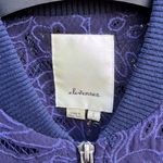 Elevenses EUC Anthro  Miranda Lace Bomber Jacket Purple Oversized Small Photo 2