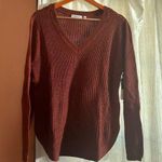 RD Style  Stitch Fix Josslyn V Neck Sweater Curve Hem Knit Rust Brown NWT Size XL Photo 0